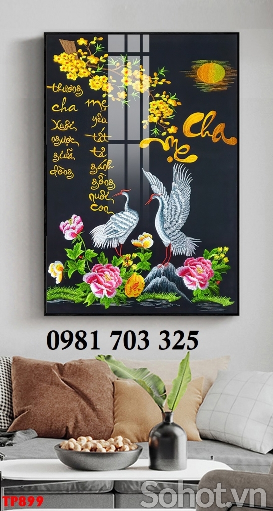 Gạch tranh đẹp thư pháp 3D