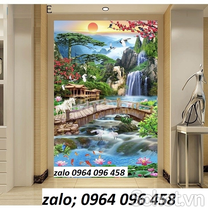 Tranh gạch men 3d ốp tường phong cảnh khổ đứng - CXV54
