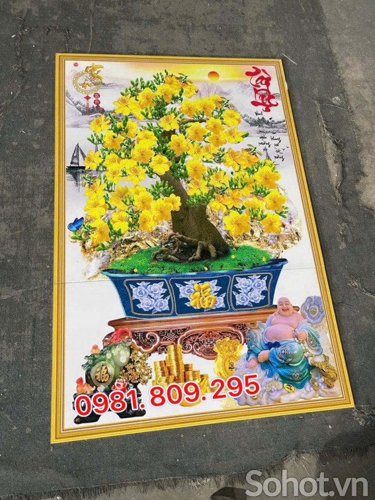 Trang trí 3d , gạch tranh hoa mai 3d