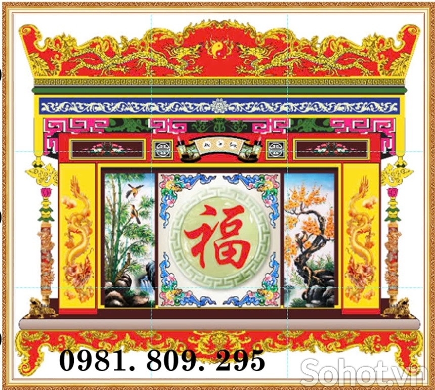 Tranh gạch men phòng thờ