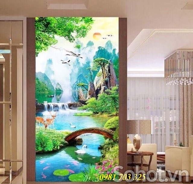 Tranh gạch men 3D khổ đứng