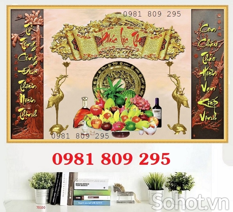 Gạch tranh trang trí ban thờ