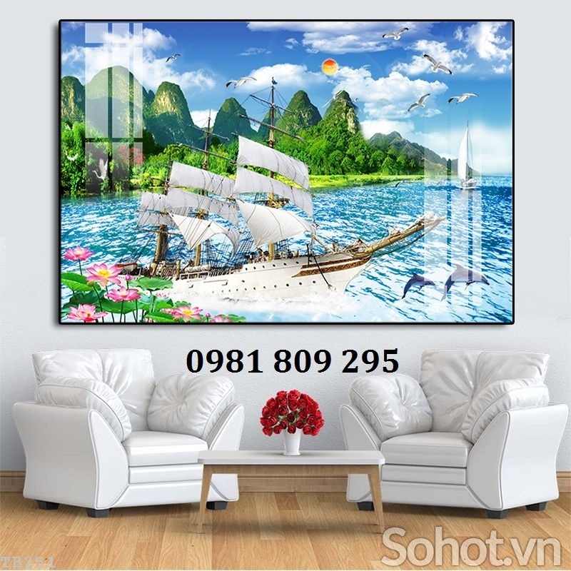 Gạch tranh thuận buồm xuôi gió 3d