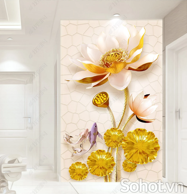 Tranh gạch 3d ốp tường cầu thang KFD21