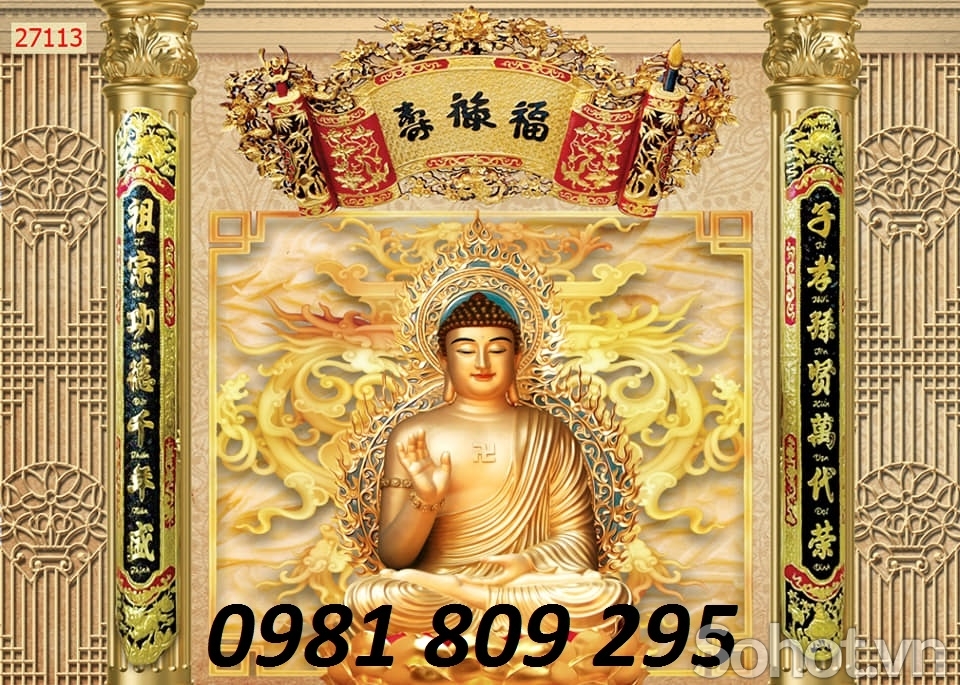 tranh gạch phòng thờ 3d gia tiên