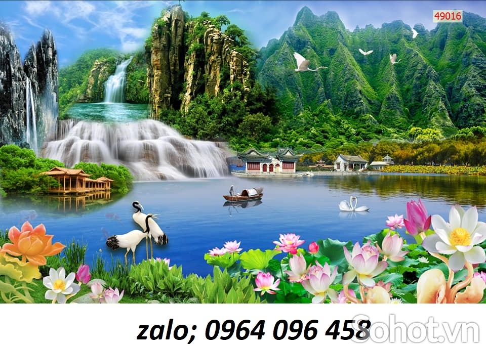 Tranh gạch men 3d phong cảnh đồng quê - VNB84