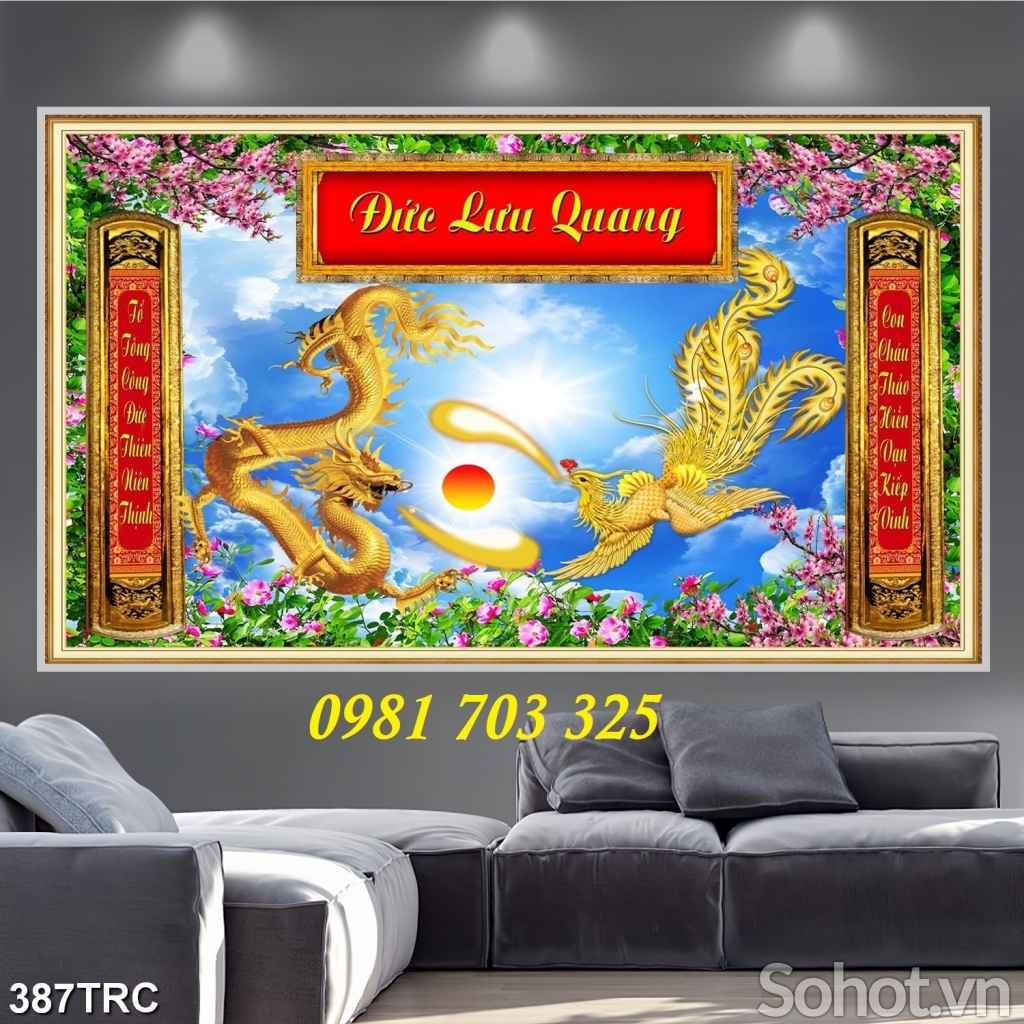 tranh rồng phượng, gạch tranh phong thủy
