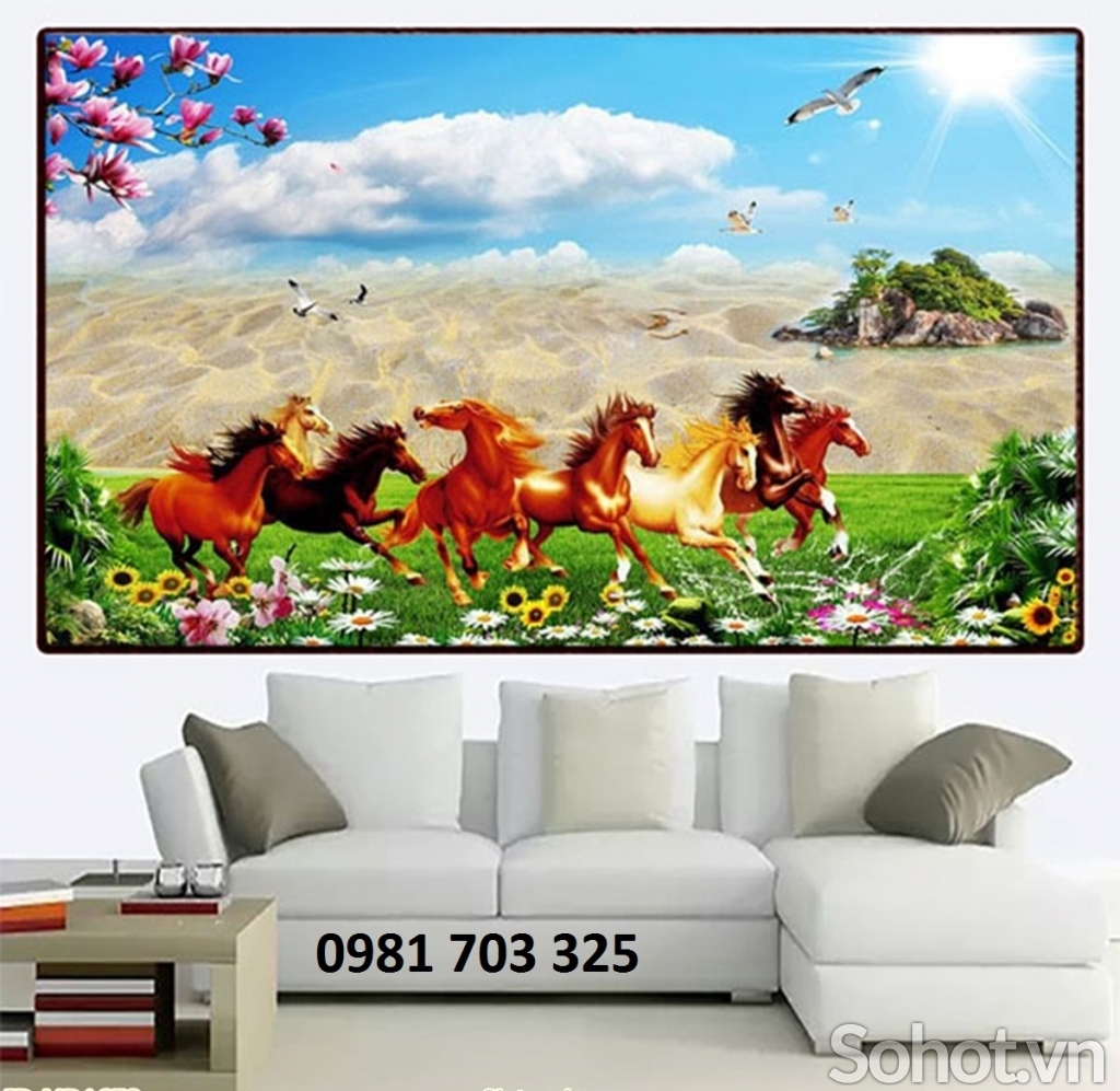 tranh gạch phong thủy bát mã