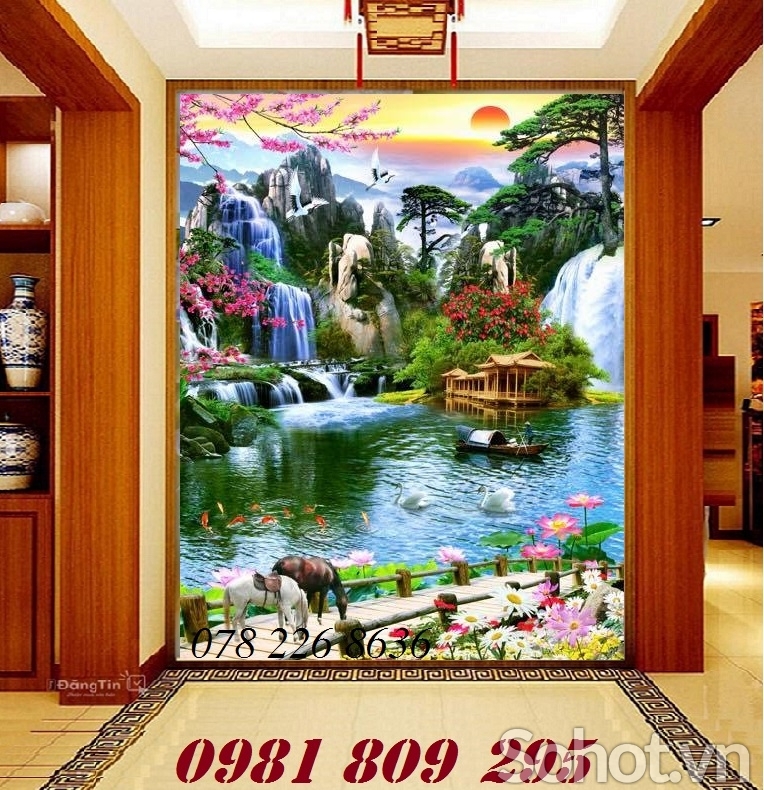 Gạch tranh 3d , phong cảnh đứng