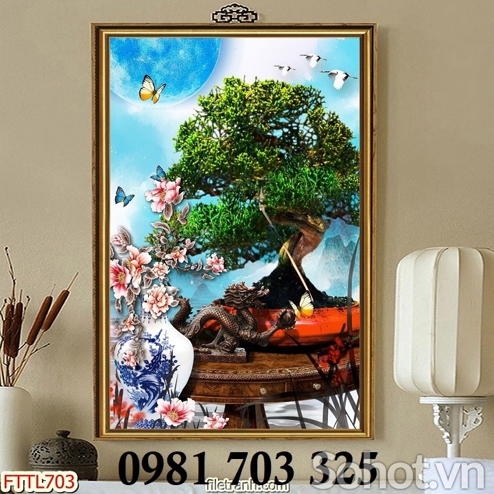 Tranh gạch 3d trang trí Hoa Mai
