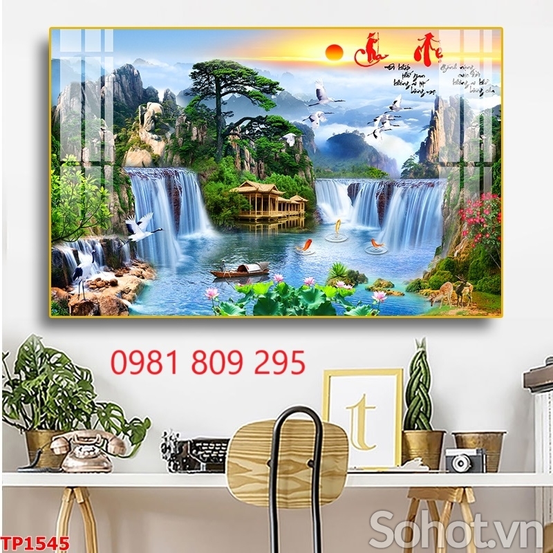 Tranh gạch phong cảnh ngôi nhà