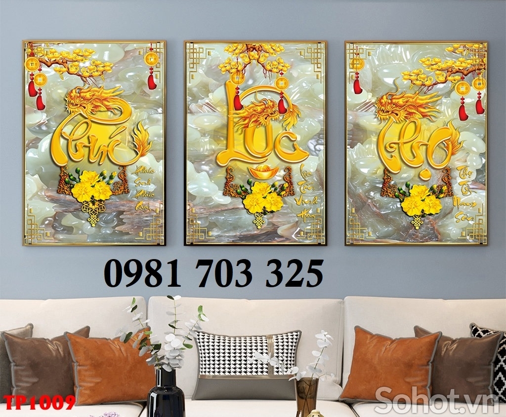 Tranh gạch phúc lộc thọ