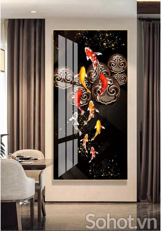 Tranh 3D- Tranh gạch cá chép
