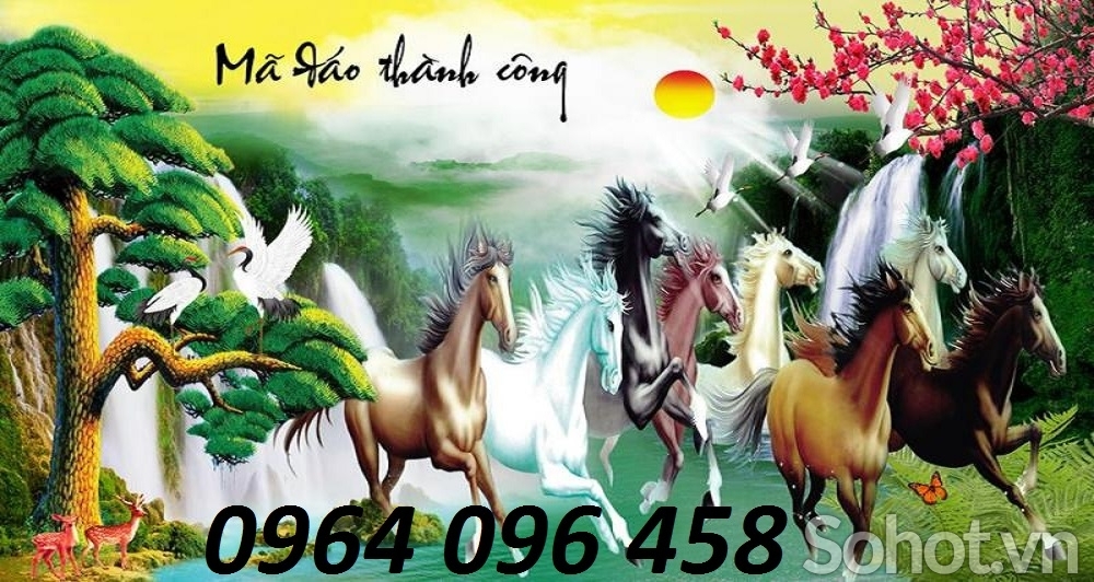 Tranh gạch 3d phong thủy mã đáo thành công - NXC42