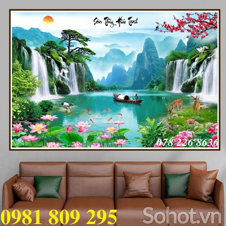 Gạch tranh 3d phong cảnh vườn hoa