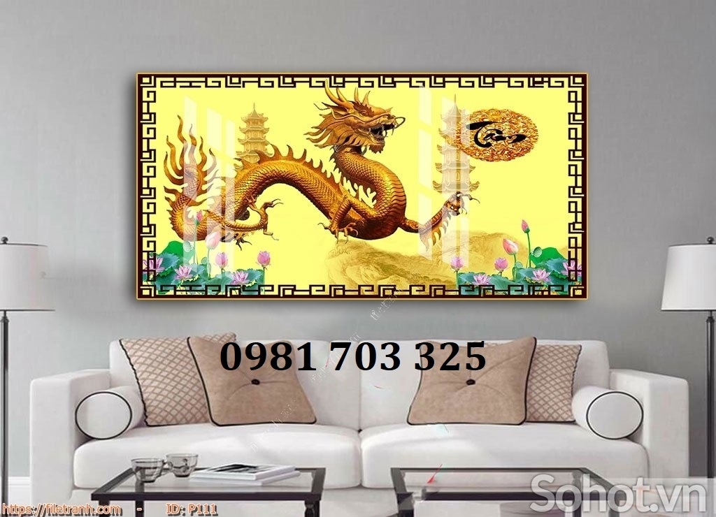 Tranh gạch men 3D ốp phòng khách