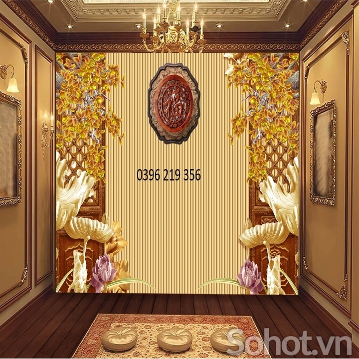 Tranh gạch men Phòng Thờ phong thủy đẹp