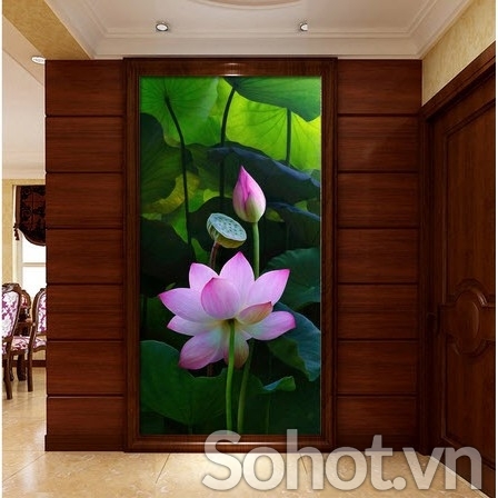 Tranh gạch ốp tường mẫu hoa sen - 655SK