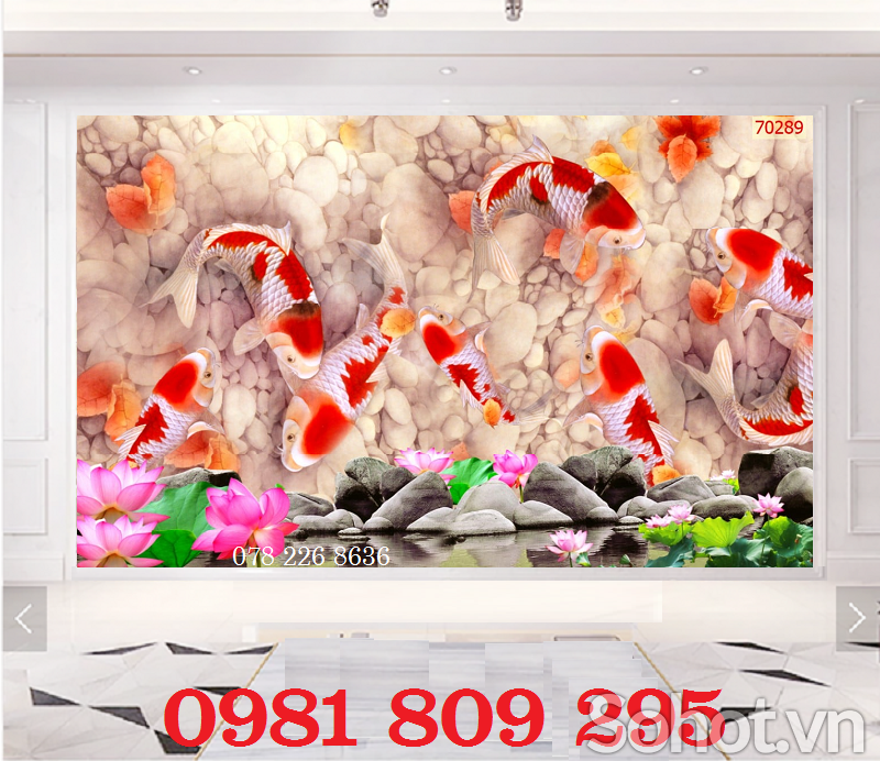 Tranh gạch - gạch 3d cá chép - adg7