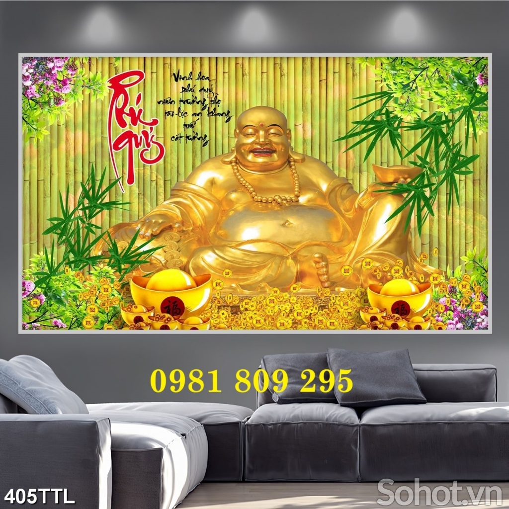 Tranh ốp tường gạch tranh cây tiền thần tài