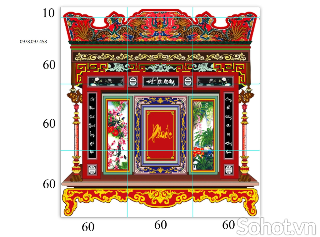 Tranh phòng thờ - gạch tranh