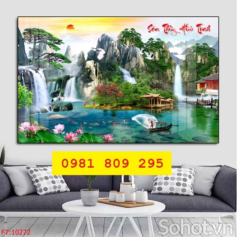 Tranh gạch 3d phong cảnh ốp chùa đẹp SG938