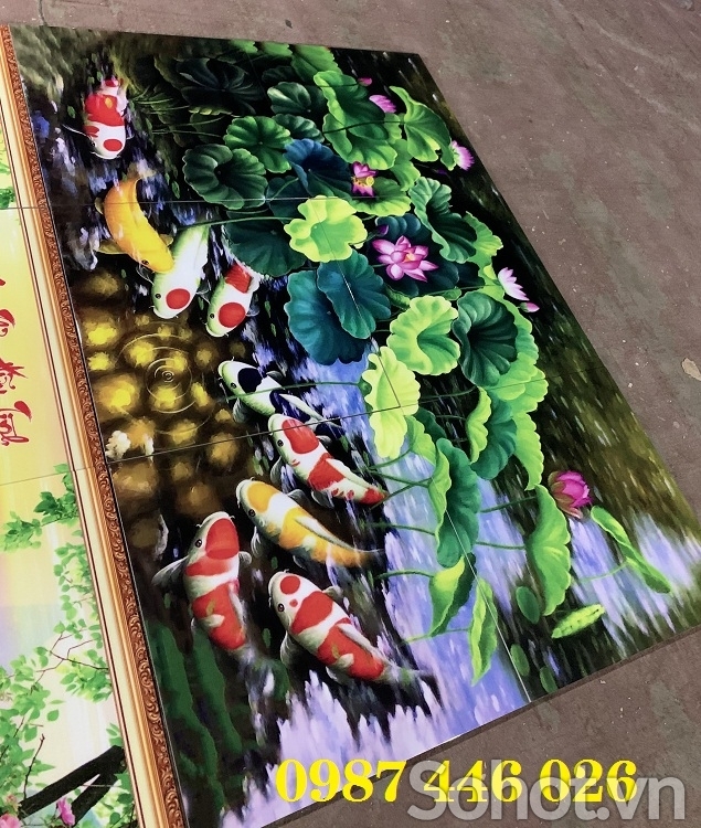 Gạch tranh hoa sen 3d HP8333