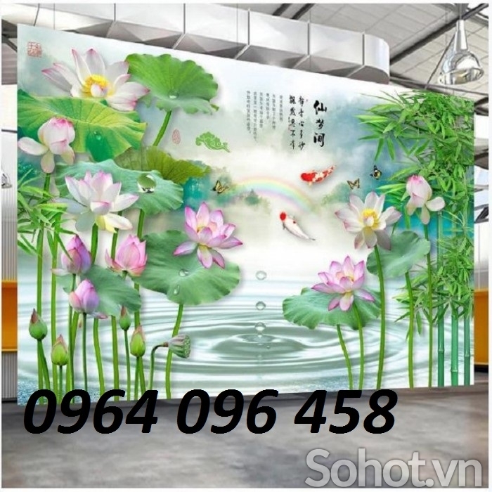 Tranh gạch 3d hoa sen - gạch tranh 3d hoa sen - CBVC33