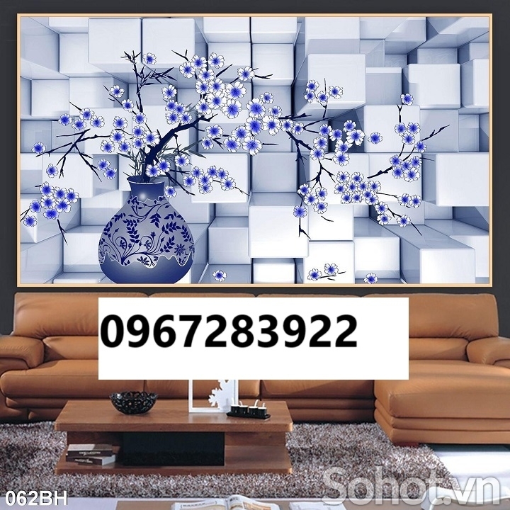 Tranh gạch đẹp 3d bình hoa