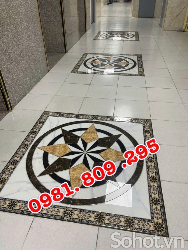 Thảm gạch ngôi sao vuông lát sảnh đẹp