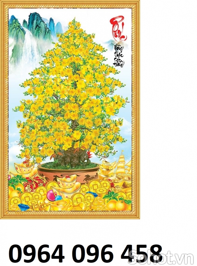 Tranh gạch dán tường mẫu hoa mai 3d - GKNC5