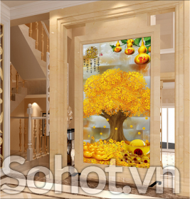 Tranh gạch cây kim tiền 3d - MNNN74