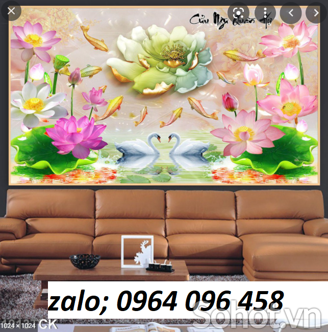 Tranh phong thủy 3d - tranh gạch 3d phong thủy - 322QN