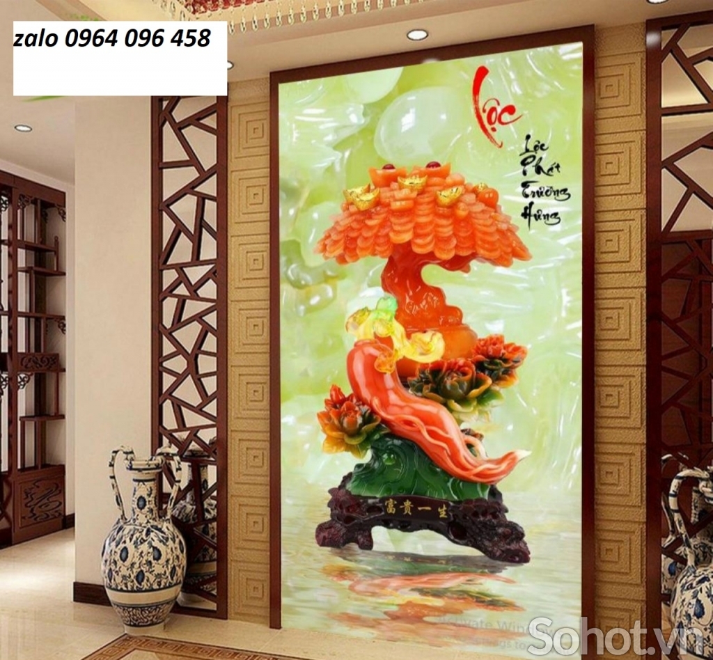 Tranh gạch 3d phong thủy phòng khách BVC98