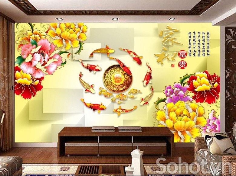 Tranh gạch 3d cây tiền vàng - NXVC79