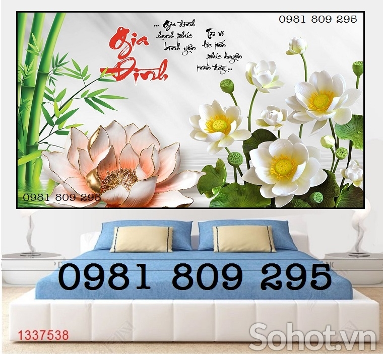 Gạch tranh - tranh gạch 3d hoa sen