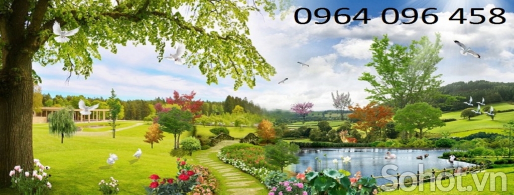 Tranh gạch 3d phong cảnh vườn hoa - 854DP