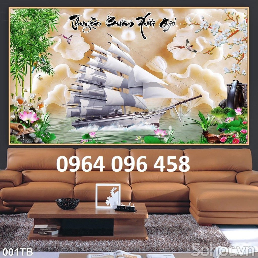 Tranh gạch 3d thuyền buồm - 833XC