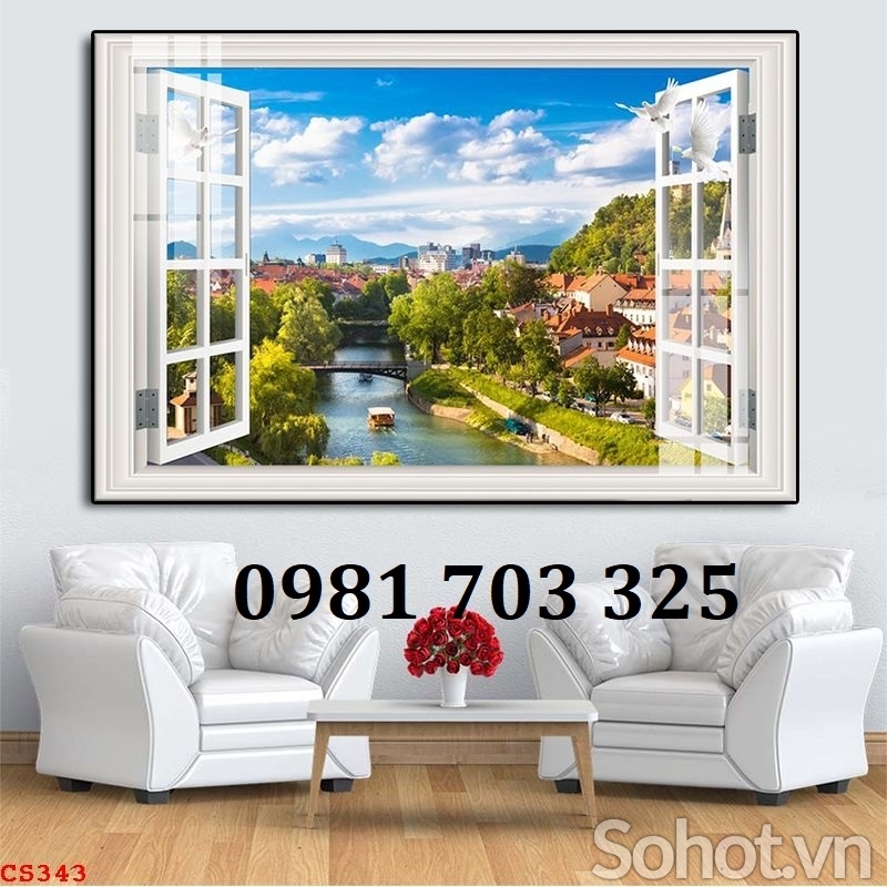 Gạch tranh cửa sổ đẹp