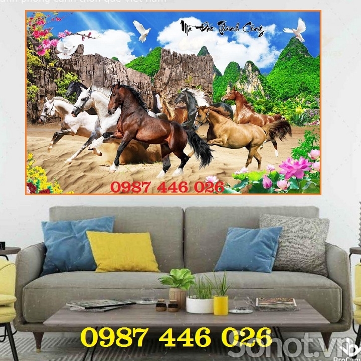 Tranh gạch men mã đáo thành công HP28