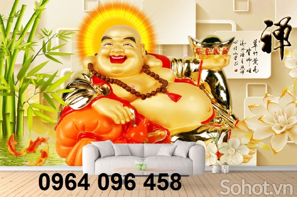 gạch tranh 3d phật di lặc - MVB5