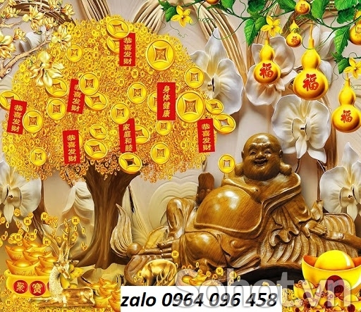 Tranh gạch 3d cây kim tiền - HJK95