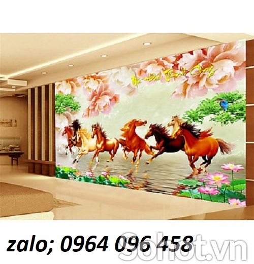 Tranh gạch 3d bát mã - HCX33