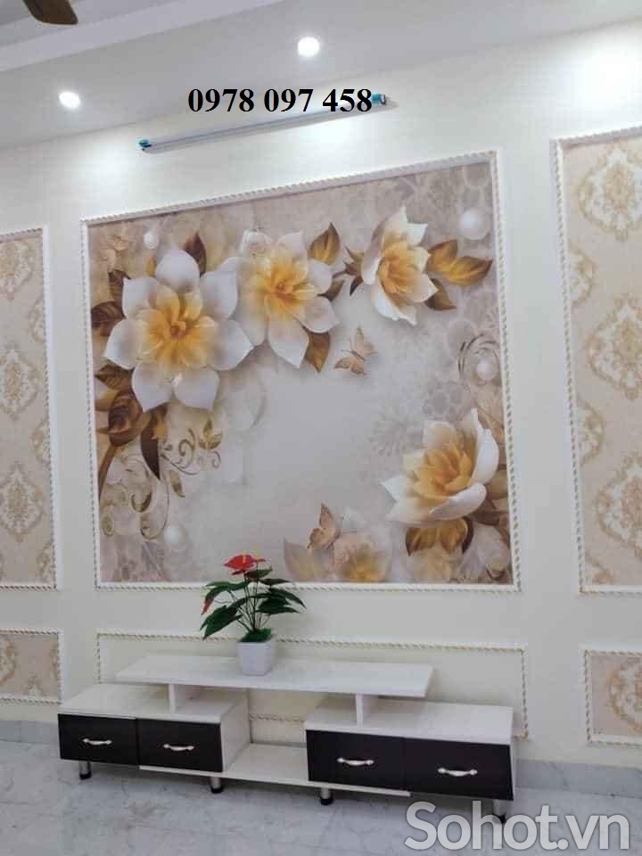 Gạch tranh vườn hoa trang trí tường