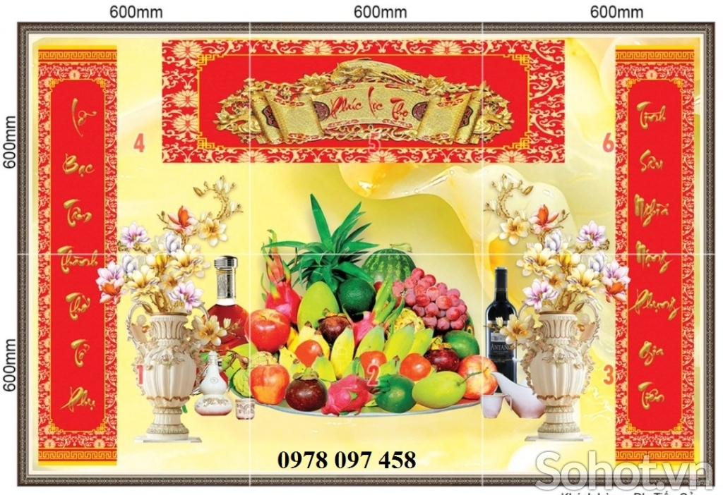 Gạch tranh phòng thờ