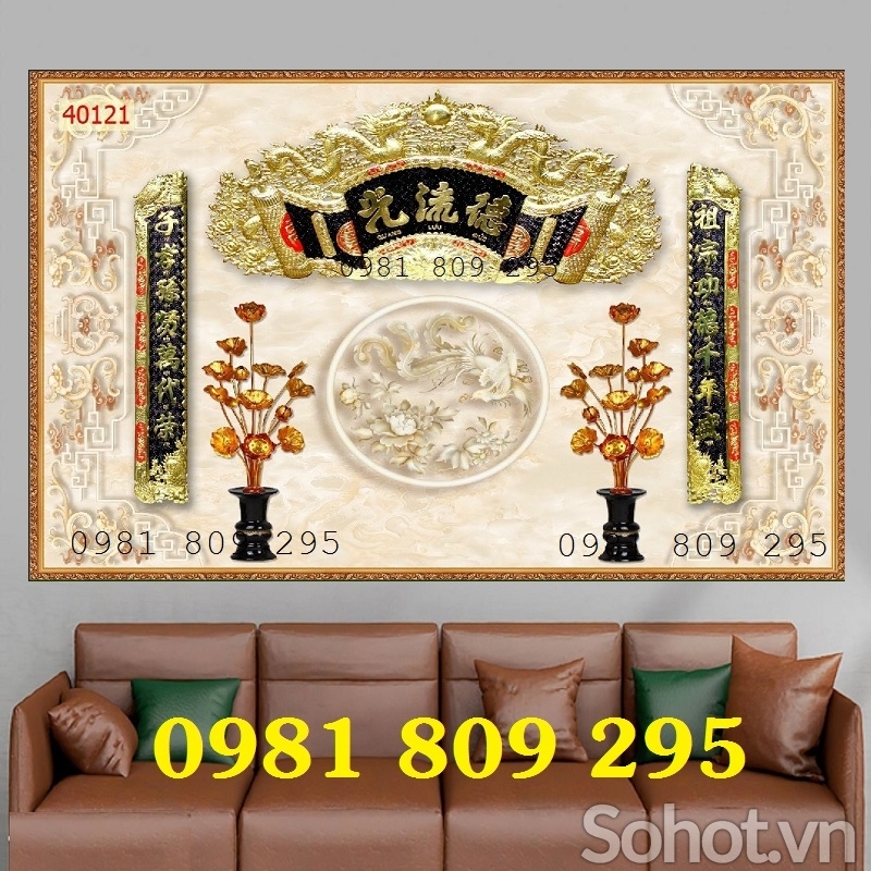 Gạch tranh 3d , tranh gạch men ban thờ