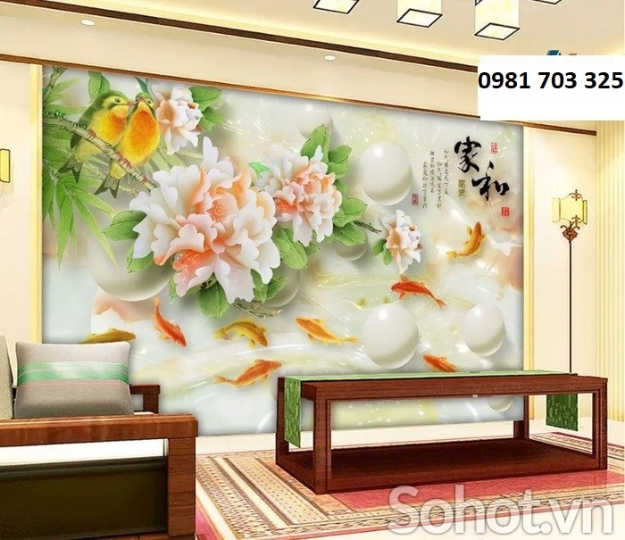 tranh gạch men phong thủy- tranh cá chép