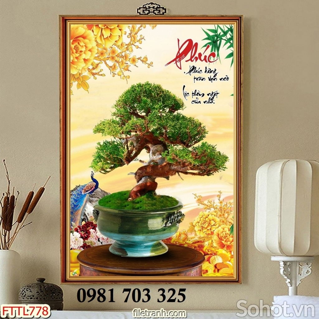 Gạch tranh trang trí hoa mai