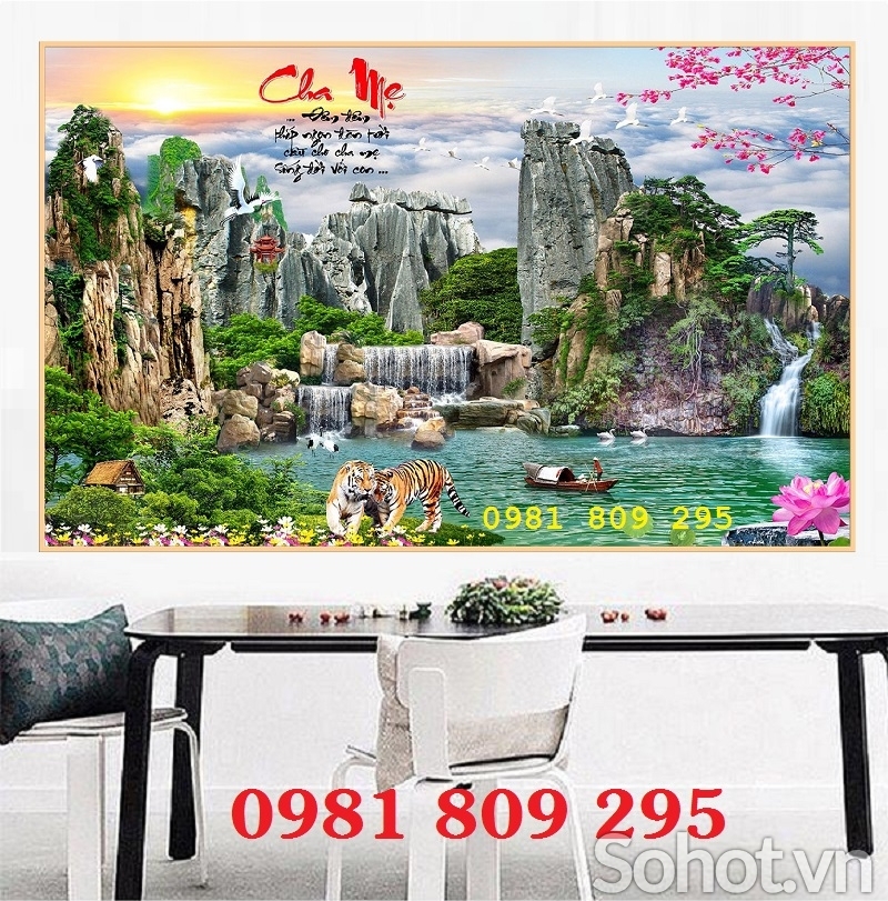 Tranh gạch men ốp tường phong cảnh