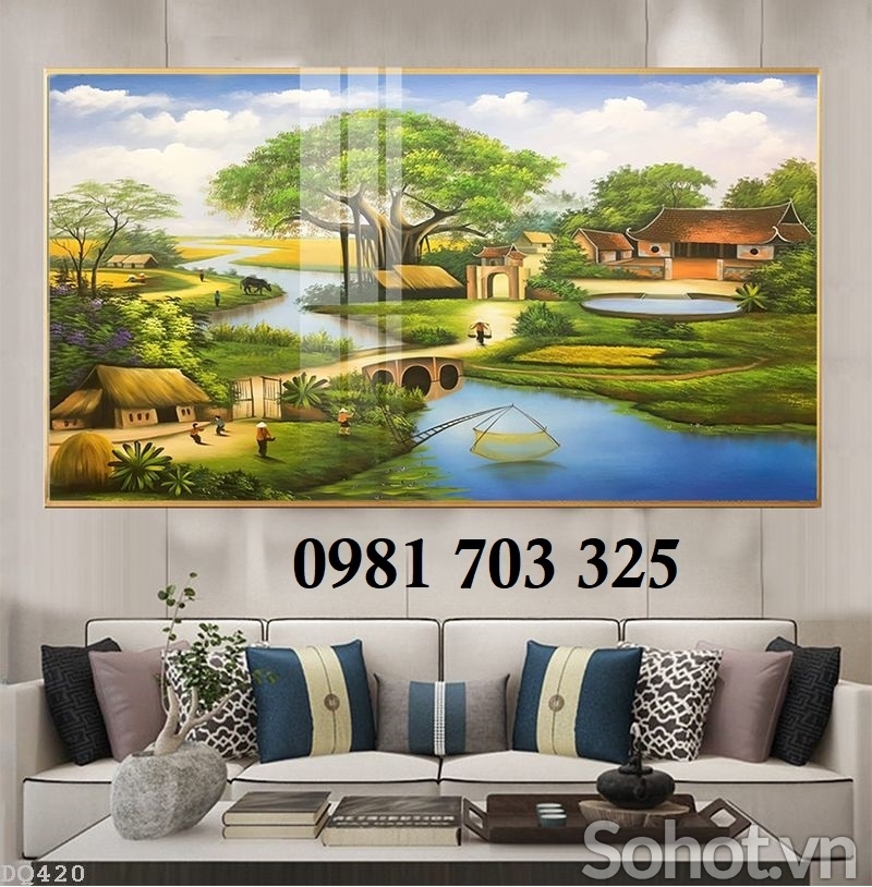 Tranh gạch men 3D đồng quê